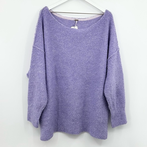 Free People Moira Slouchy Tunic Sweater Lavender Size Large - Picture 3 of 8